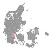 Kolding município mapa, administrativo divisão do Dinamarca. ilustração. vetor