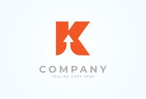 inicial carta k logotipo, carta k com com seta dentro, utilizável para o negócio e logístico logotipos, ilustração vetor