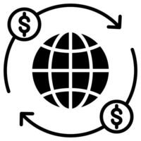 global custo otimização ícone linha ilustração vetor