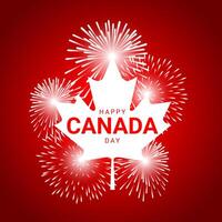bordo folha com fogos de artifício para nacional dia do Canadá vetor