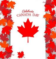 bordo folha e texto para a nacional dia do Canadá vetor