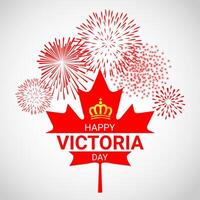 Canadá bordo folha com fogos de artifício para victoria dia vetor
