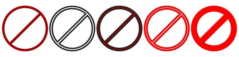 Pare proibição placa vermelho círculo não fazendo Pare placa vetor
