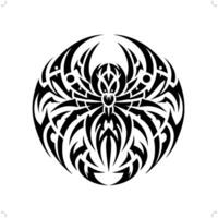 aranha dentro moderno tribal tatuagem, abstrato linha arte do animais, minimalista contorno. vetor