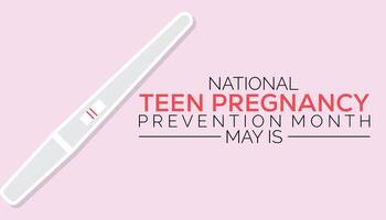 nacional adolescente gravidez prevenção mês observado cada ano dentro poderia. modelo para fundo, bandeira, cartão, poster com texto inscrição. vetor