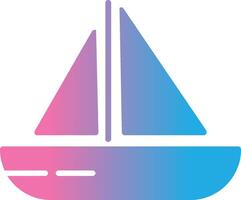 Navegando barco glifo gradiente ícone Projeto vetor