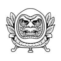 ilustração em vetor daruma japonês design de camiseta