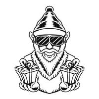 ilustração vetorial design de tshirt de caixas de presente de papai noel premium vetor