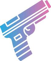 arma de fogo glifo gradiente ícone Projeto vetor
