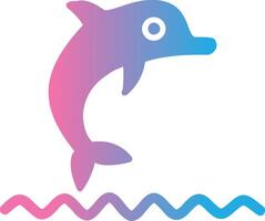 golfinho mostrar glifo gradiente ícone Projeto vetor