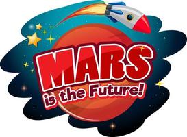 Marte é o futuro design do logotipo da palavra vetor