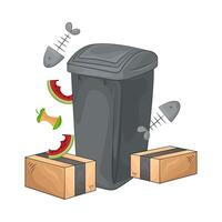 ilustração do Lixo bin vetor