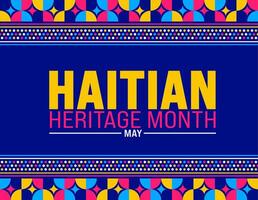 pode é haitiano herança mês fundo modelo. feriado conceito. usar para fundo, bandeira, cartaz, cartão, e poster Projeto modelo com texto inscrição e padrão cor. vetor