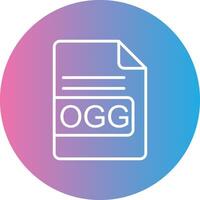 ogg Arquivo formato linha gradiente círculo ícone vetor