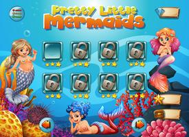 Pretty little sereia modelo de jogo vetor