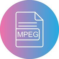 mpeg Arquivo formato linha gradiente círculo ícone vetor