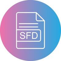 sfd Arquivo formato linha gradiente círculo ícone vetor