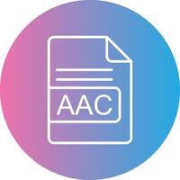 aac Arquivo formato linha gradiente círculo ícone vetor