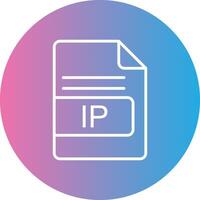 ip Arquivo formato linha gradiente círculo ícone vetor