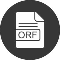 orf Arquivo formato glifo invertido ícone vetor