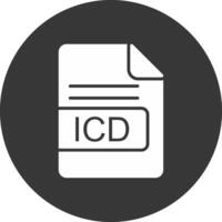 icd Arquivo formato glifo invertido ícone vetor