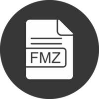 fmz Arquivo formato glifo invertido ícone vetor