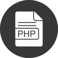 php Arquivo formato glifo invertido ícone vetor