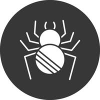 ícone invertido de glifo de aranha vetor