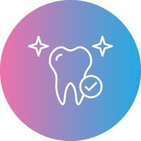 saudável dente linha gradiente círculo ícone vetor