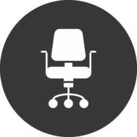 ícone invertido de glifo de cadeira vetor