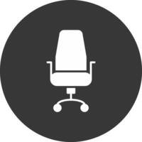 ícone invertido de glifo de cadeira vetor