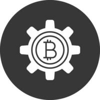 bitcoin gestão glifo invertido ícone vetor