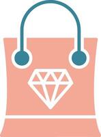 ícone de duas cores com glifo de sacola de compras vetor