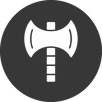 ícone invertido de glifo de machado vetor