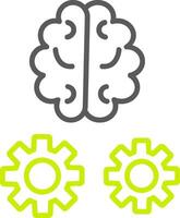 linha de treinamento cerebral ícone de duas cores vetor