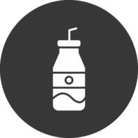 refrigerante garrafa glifo invertido ícone vetor