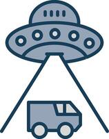 UFO linha preenchidas cinzento ícone vetor