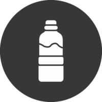 ícone invertido de glifo de garrafa de água vetor