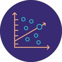 dispersar gráfico linha dois cor círculo ícone vetor