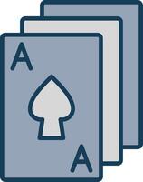 pôquer linha preenchidas cinzento ícone vetor