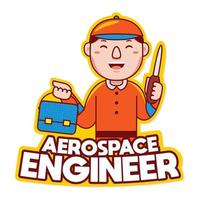 logotipo da profissão de engenheiro aeroespacial vetor