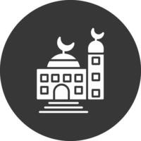 ícone invertido de glifo de mesquita vetor