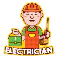 logotipo da profissão de eletricista vetor