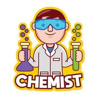 logotipo da profissão de químico vetor