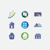 modelo de ícones de logotipo de vetor de imóveis e edifícios residenciais
