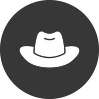 ícone invertido de glifo de chapéu de cowboy vetor