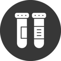 ícone invertido de glifo de tubos de ensaio vetor