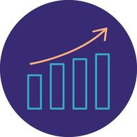 crescimento linha dois cor círculo ícone vetor
