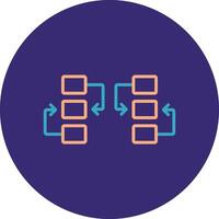 fluxo gráfico linha dois cor círculo ícone vetor