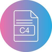 c4 Arquivo formato linha gradiente círculo ícone vetor